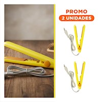 Pack2 Planchita Electrica de Cabello Mini Amarillo Compacta